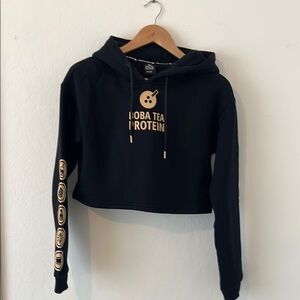Boba Tea Protein Crop Top Hoodie